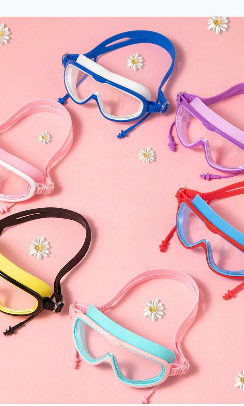 Comfortable Anti-fog Swimming Goggles with case Waterproof UV Protection For Kids Boys Girls Soft Silicone Seals For Comfort Perfect For Lap Triathlon Training & Aquatic Sports(H)