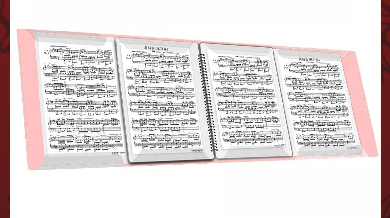 A4 Sheet Music Folder, Waterproof Plastic 4 Page Expand, 40 Pages Capacity, 8.5x11 inch Music Binder, Writable Choir Folder, Blank Plastic Concert Choral Score Paper Drawin