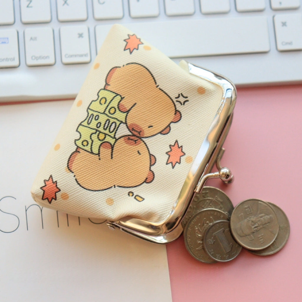 2 Pack Small Coin Purse, Cute Cartoon Wallet Mini Purse Holder for Women Girls Children, Oxford Pouch Small Change Bag for Coin, Credit Card, ID Card, Keys, Lipstick