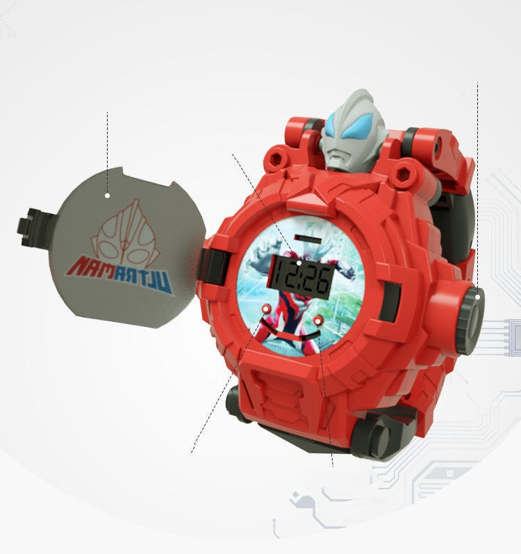 Superhero Robert Watch with 24 Super Projection Cartoon Hero Figurines Elsa Princess, Electronic Watch for Boys Girls Projector 3D Watch (Frozen)