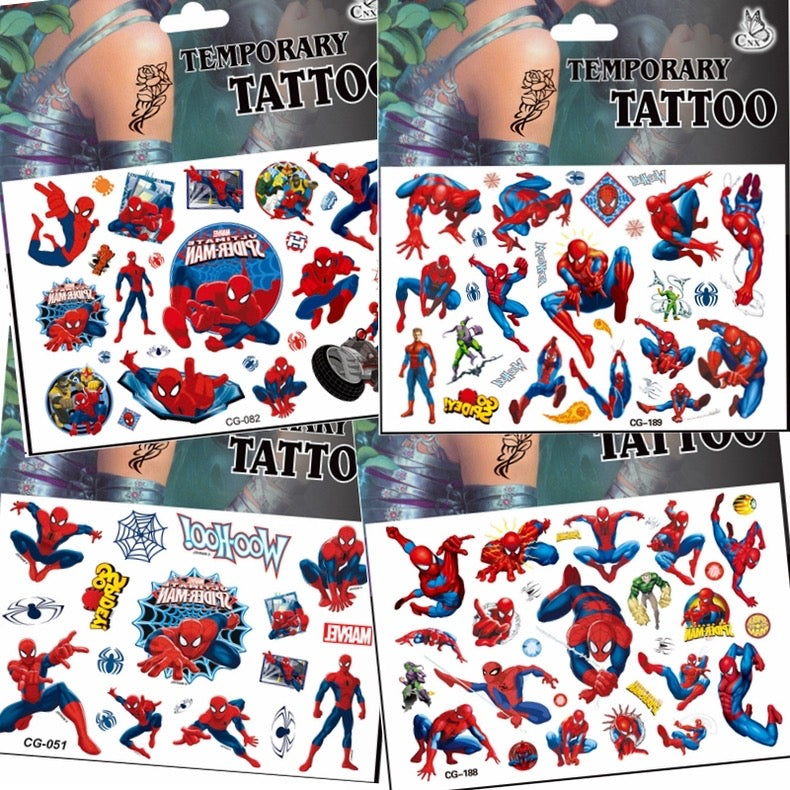 10 Sheets Kids rincess Temporary Tattoos Sticker Waterproof Superhero Stickers Fake tattoo Party Bag Fillers (Avengers)