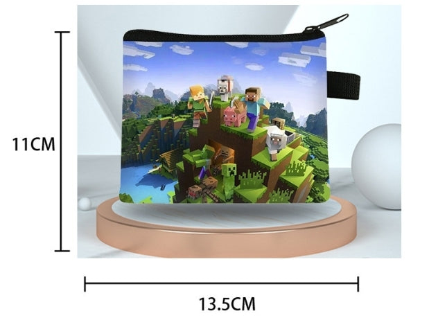 2 Pack Small Coin Purse, Cute Cartoon Stch Wallet Mini Purse Holder for Women Girls Children, Oxford Pouch Small Change Bag for Coin, Credit Card, ID Card, Keys, Lipstick (Minecraft)