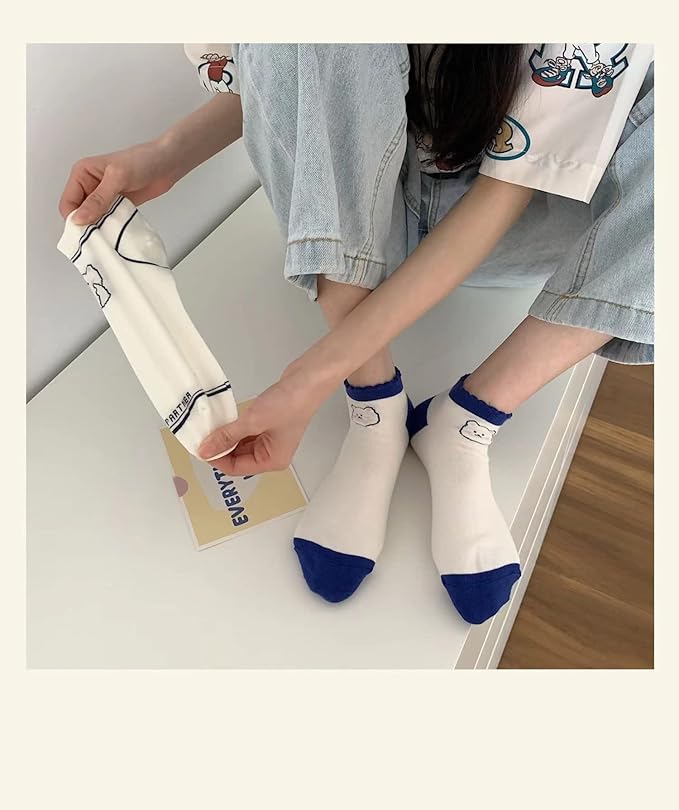 10 Pairs Ladies Ankle Socks low cut Trainer Socks Cotton Multipack heart animal Breathable Lightweight Sport Socks Casual Wear Gifts for Women