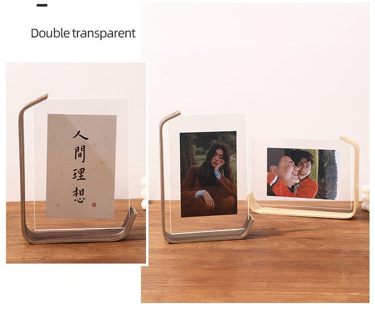 Glass Pressed Flower Frames, Floating Picture Frames, wood Glass Photo Frames, Tabletop Handmade Artwork Photo Frames Ornament for Home Decoration Family Gift