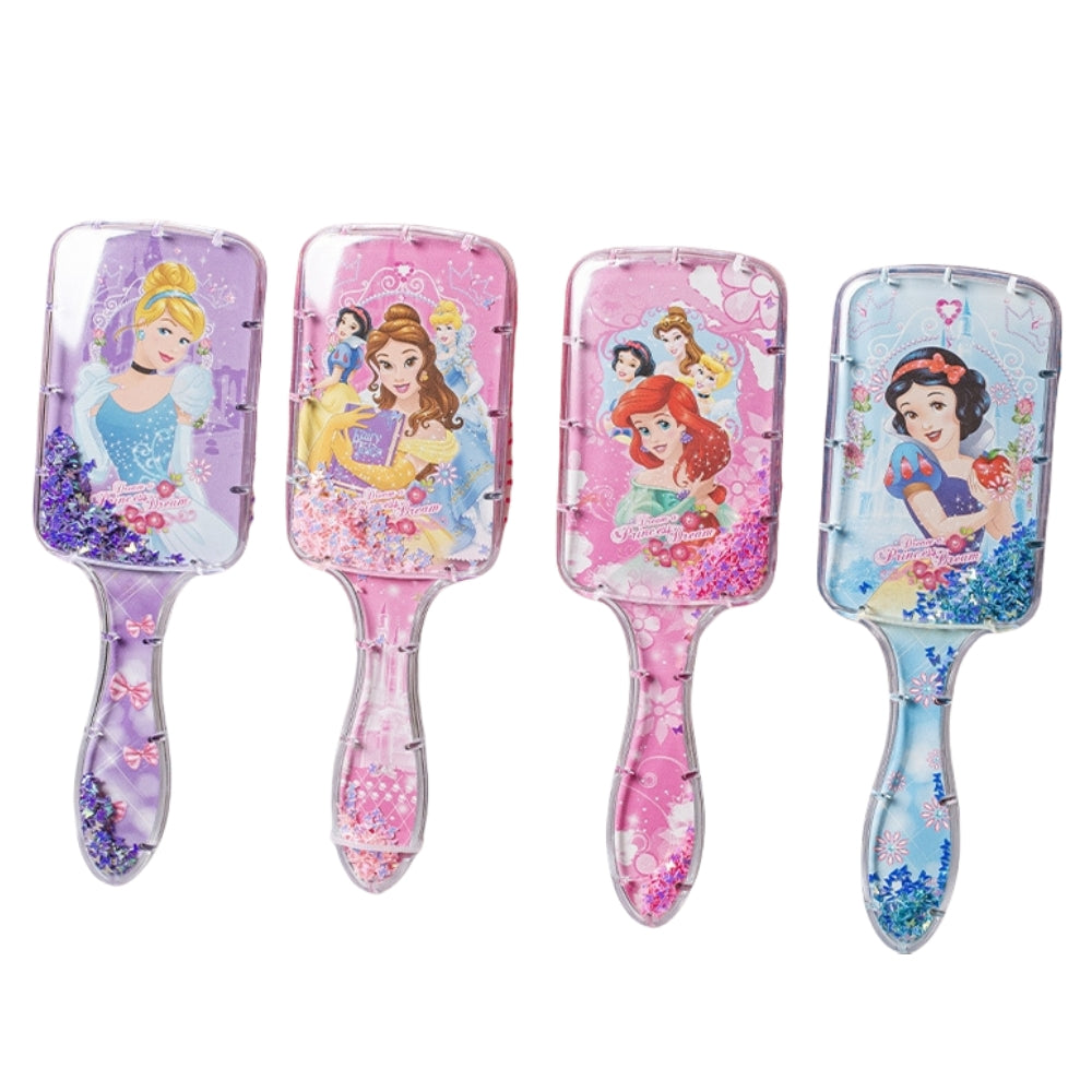 Princess mermaid Hair Brush,Paddle Hairbrush for Girls Kids,Easily Glide Through Knots No Pull Glitter Bristle Tangle Brushes Sequin airbag comb Gift (Frozen)