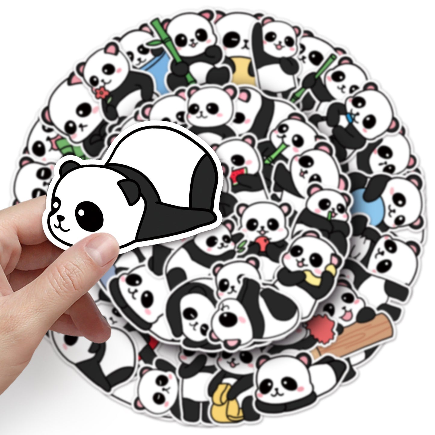 50pcs Princess Aven Superheros Toy Kids Stickers Luggage Laptop Skateboard Waterproof Party Bag Fillers Waterbottle Decal Graffiti Patches(Panda)