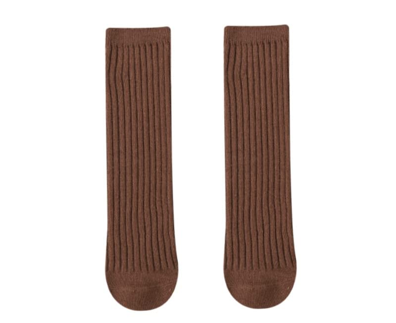 3 Pairs Back to School Kids Girls Knee High Plain School Uniform Colourful Cotton Rich Socks