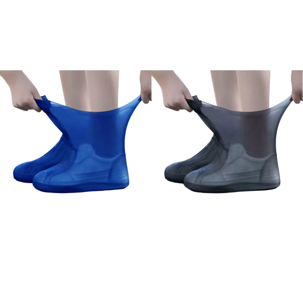 2pcs Rain Shoe Covers Latex Waterproof Shoe Covers Unisex Shoes Protectors Reusable Non-Slip Rain Boot Overshoes Walking Shoes Accessories