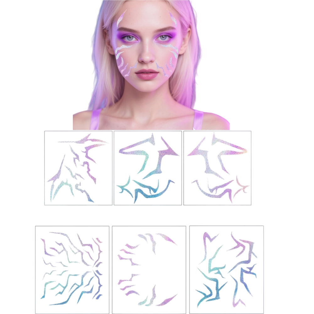 Temporary Tattoos for Kids, Kpop Cosplay Accessories, Kids Laser Tattoos for Girls Boys Face Body Christmas Costumes Cosplay Accessories Fake Hunters Tattoos (Body 6pcs)