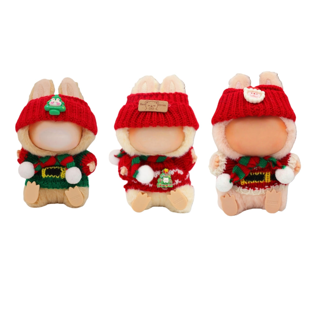 3Pcs Doll Clothes Compatible with 17cm Dolls, Christmas jumprt outfit Set Include,Pink Doll Outfit Accessories Sets Premium Outfit(No Doll)(Set01)