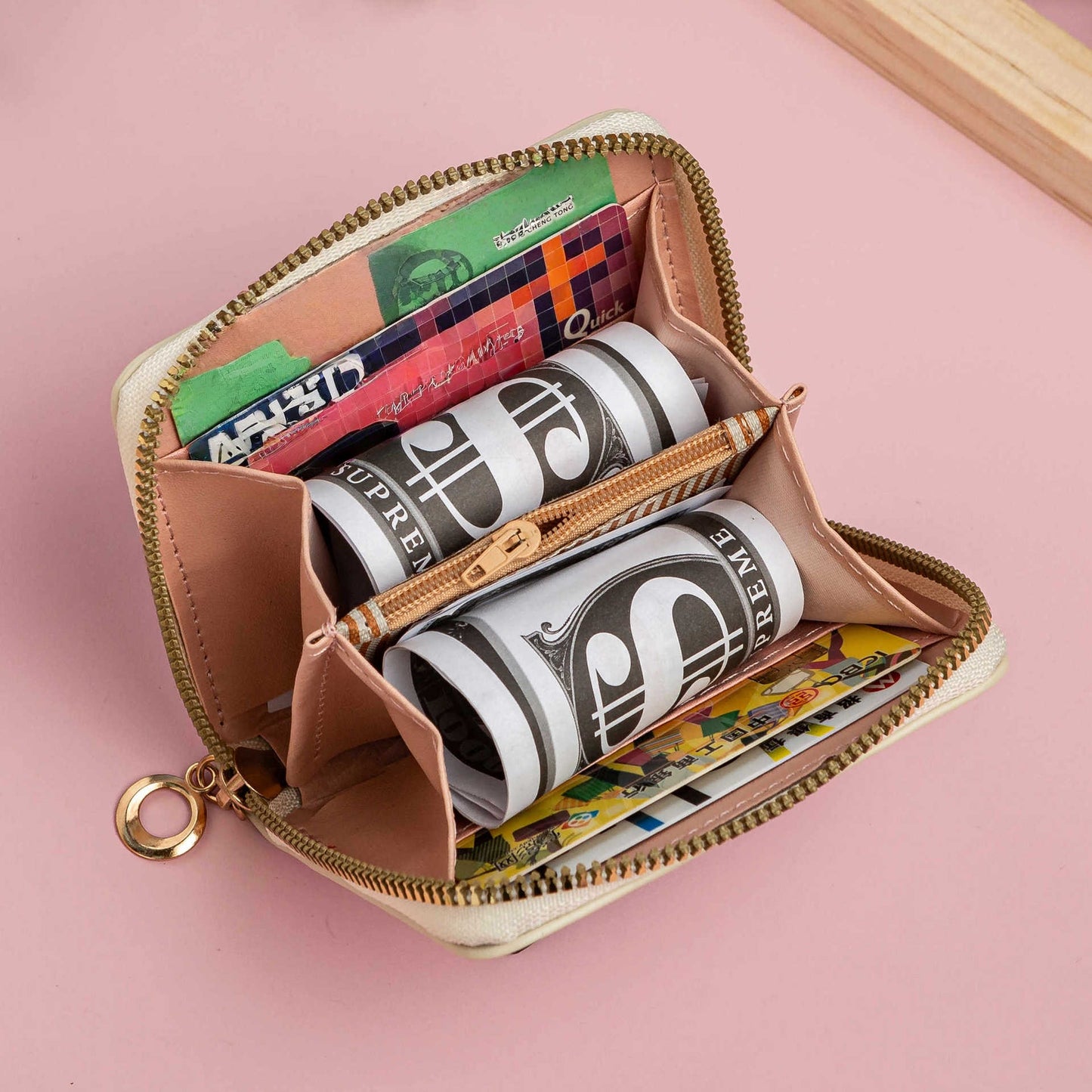 Kids GIrls Women Wallet Cute Trifold Wallet with Coin Purse Card Slots with zip pockets Gifts PU leather (KPOP)