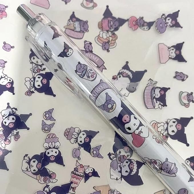 5PCS sth toy cute Gel Pen Liquid Ink Rollerball Retractable Quick Drying Extra Fine Ballpoint Premium 0.5mm Marker for Office School Stationery Supply Black (Cute)