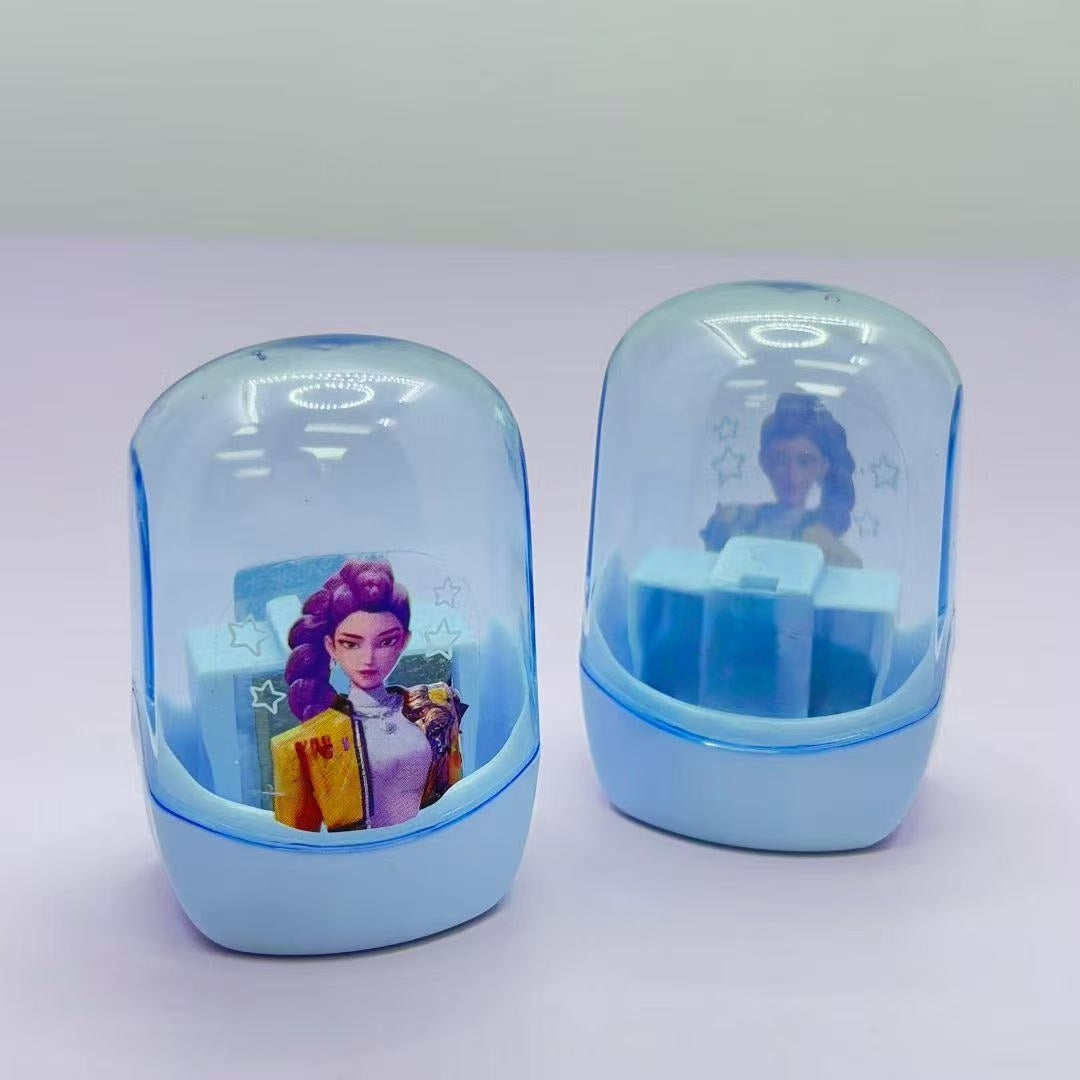 4PCS Pencil Sharpeners, Twin Hole Pencil Sharpener with Container Handheld Capybara Small Manual Pencils Sharpener with Lid Manual for Office School Supplies (Kpop)