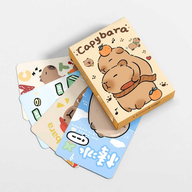 Kpop Hunters Photocards,Lomo card setwith free stickers,Waterproof Anime Character Collection Vinyl card postcards, gifts for Korean pop, anime lovers, girls (Capybara 30pcs)