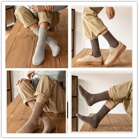 5 Pairs Men Wool Socks Walking Hiking Climbing Winter Thermal Warm Thick Boot Heavy Soft Cosy Gift Socks Cold Weather