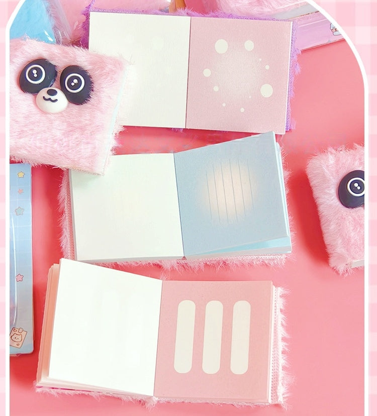 2pcs Plush Capybara Pattern Notebook Fluffy Faux Fur Hardcover Notepad for Kids small mini pocket Diary Journal Writing School Stationery Supply (Capybara 2pcs(Random Color))