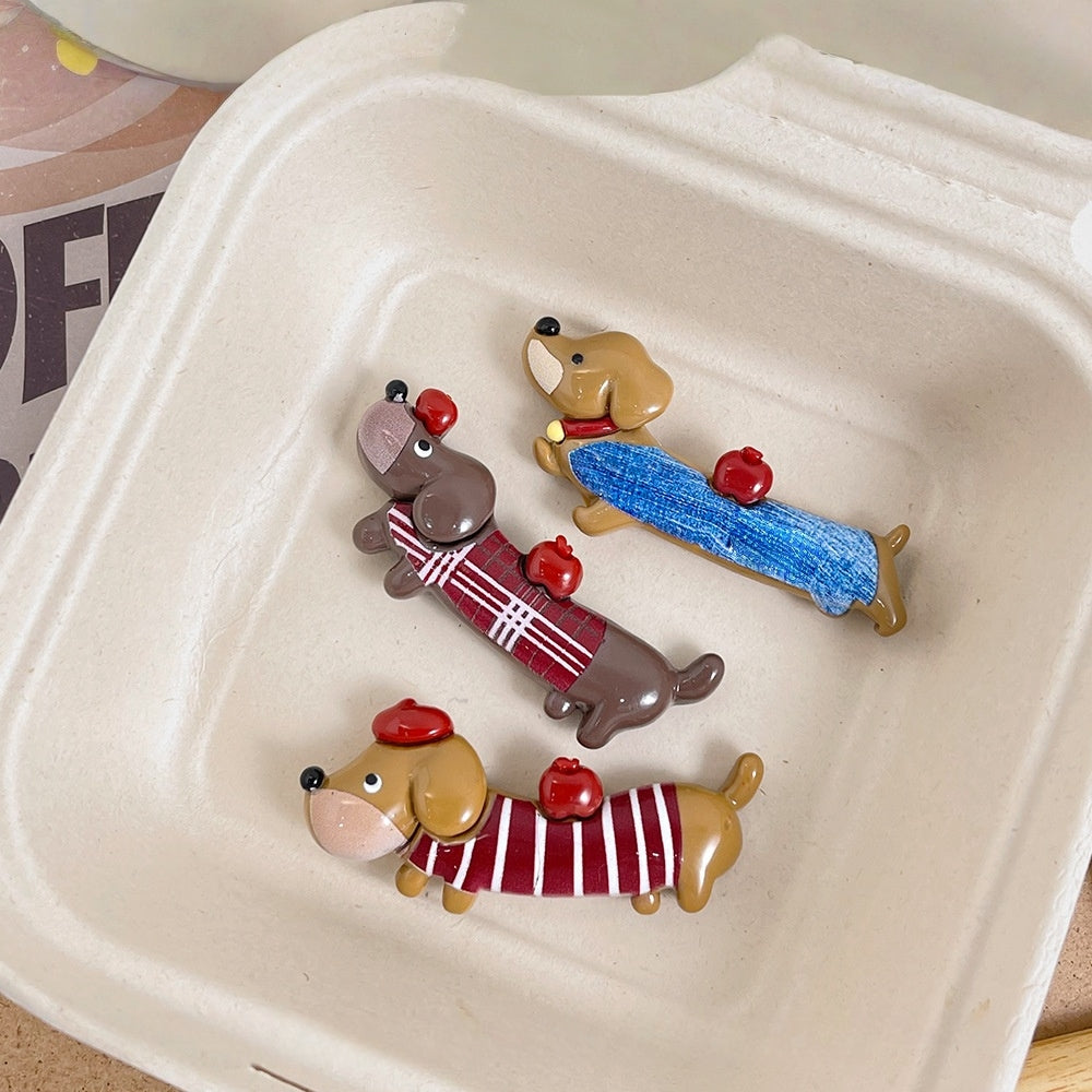 Resins Dachshund Cats dogs Magnets For Fridge Or Whiteboard Fun And Functionality Cartoon Animal Refrigerator Sticker Decors (Dog 3pcs)