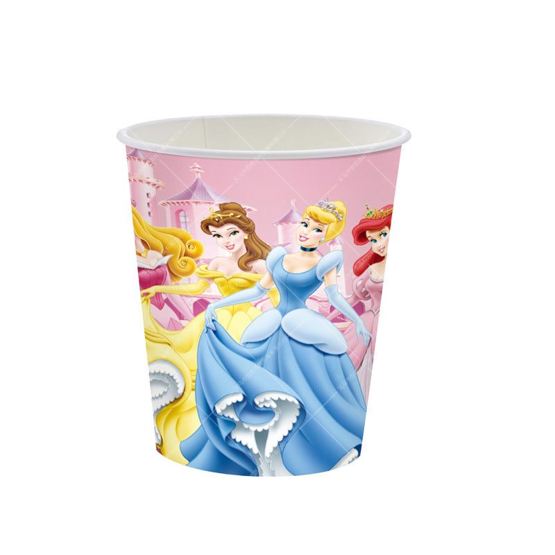 Spiderman Princess Frozen Tableware Set Birthday Celebration Party Set Birthday Decoration Set for Happy Banner, Plates, Cups Set,Napkins,Tablecloths for 20 Guests (Princess)
