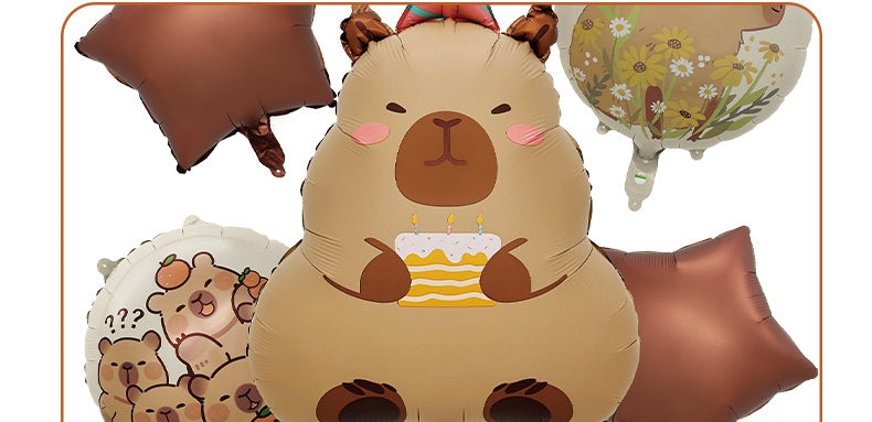 5pcs Princess Cinderella Foil Balloons Birthday Party Congratulations balloons Baby Shower Party Decorations Party Suppiles Accessories Theme kids (Capybara)