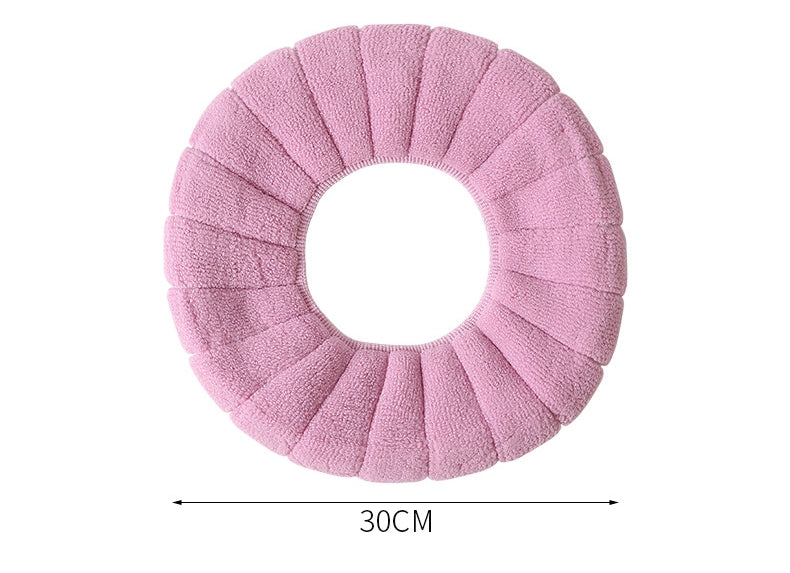 3PCS Bathroom Soft Thicker Warmer Warm waterproof Plush Stretchable Washable Cloth Toilet Seat Cover Pads