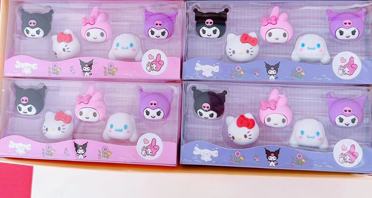 4/5 PCS Spider Rubbers Pencil Eraser Erasers Rubber for Kids School Stationary Party Favour Bag Fillers Gift Set (Kuromi 5pcs)