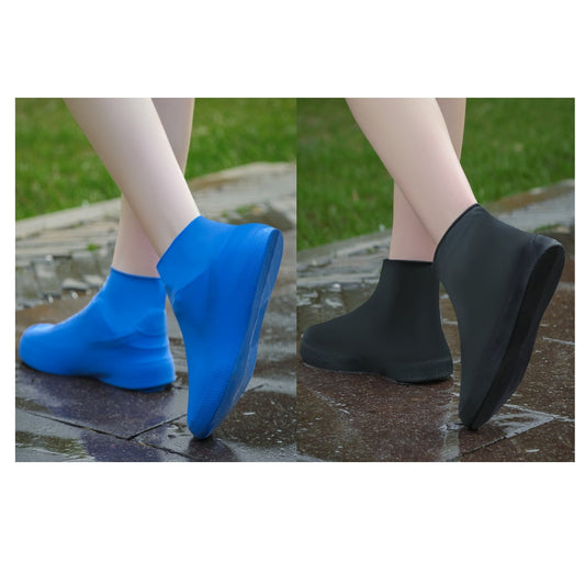 2pcs Rain Shoe Covers Latex Waterproof Shoe Covers Unisex Shoes Protectors Reusable Non-Slip Rain Boot Overshoes Walking Shoes Accessories