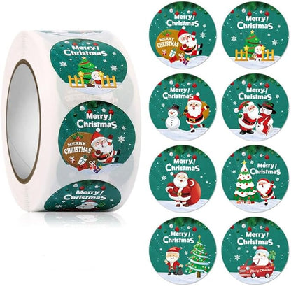 500pcs Christmas Stickers Party Bag Fillers Tags Gift Self-Adhesive Label Craft Scrapbooking Envelope Seal (Christmas 01)