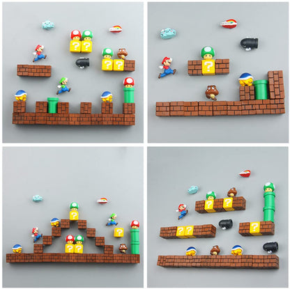 10/40PCS Super Mari Bros FRIDGE MAGNETS 3D Action Figures Kids Memo Party Bag Fillers Board Gift Refrigerator stickers