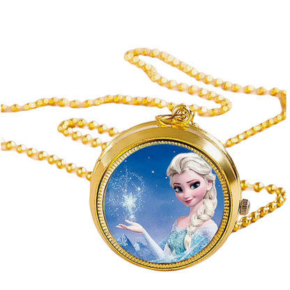 Nurse Watch Princess Spiderman Mermaid Elsa Kids Girls Boys Pocket Watch, Quartz with Chain, Vintage Roman Numerals Stylish Pocket Watch for Birthday Gift