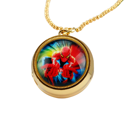 Nurse Watch Princess Spiderman Mermaid Elsa Kids Girls Boys Pocket Watch, Quartz with Chain, Vintage Roman Numerals Stylish Pocket Watch for Birthday Gift