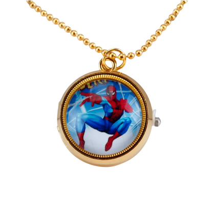 Nurse Watch Princess Spiderman Mermaid Elsa Kids Girls Boys Pocket Watch, Quartz with Chain, Vintage Roman Numerals Stylish Pocket Watch for Birthday Gift