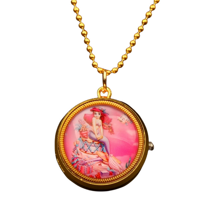 Nurse Watch Princess Spiderman Mermaid Elsa Kids Girls Boys Pocket Watch, Quartz with Chain, Vintage Roman Numerals Stylish Pocket Watch for Birthday Gift