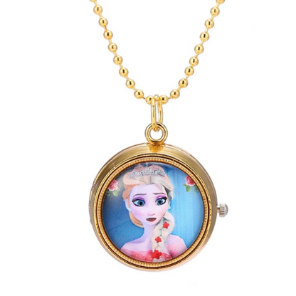 Nurse Watch Princess Spiderman Mermaid Elsa Kids Girls Boys Pocket Watch, Quartz with Chain, Vintage Roman Numerals Stylish Pocket Watch for Birthday Gift