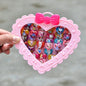 20Pcs Adjustable Princess Jewelry Girl Kids Cartoon Plastic Rings Gift Set with Heart Shape Box (20pcs)