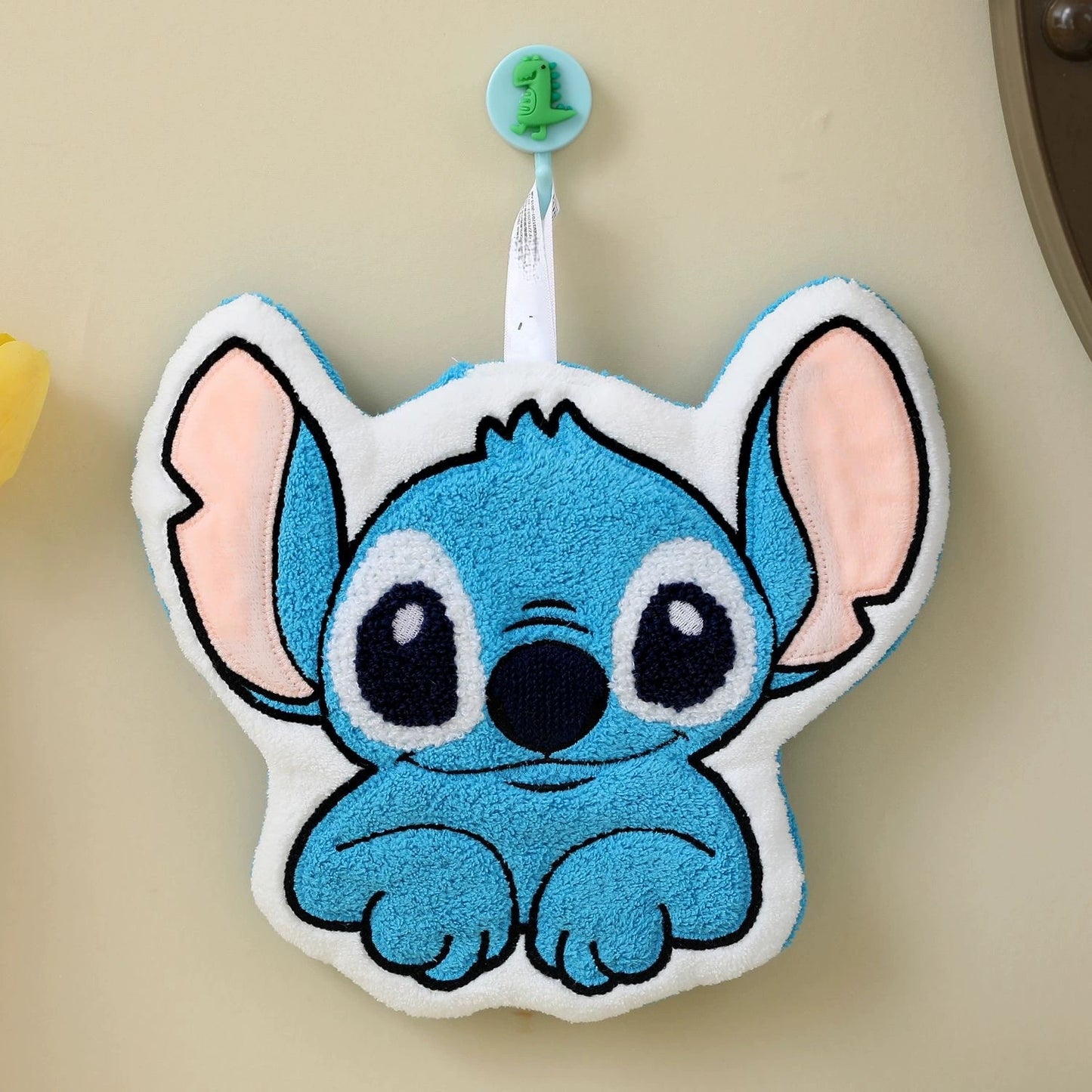 Stitch Hand Towels Set, Soft Coral Velvet Microfibre Cute Animals Hand Towels for Bathroom, Kitchen, Quick Dry Hanging Face Towel for Kids, Super Absorbent Washcloth with Hanging Loop