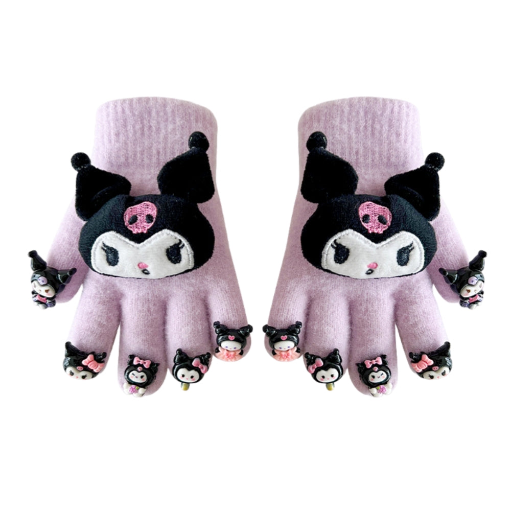 Full Finger Gloves Elsa Winter Knit Warm Mittens Soft Lined Fleece Thermal Outdoor Stretchy Gloves for Kids boys girls