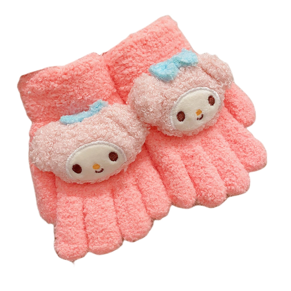 Full Finger Gloves Elsa Winter Knit Warm Mittens Soft Lined Fleece Thermal Outdoor Stretchy Gloves for Kids boys girls