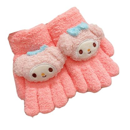 Full Finger Gloves Elsa Winter Knit Warm Mittens Soft Lined Fleece Thermal Outdoor Stretchy Gloves for Kids boys girls