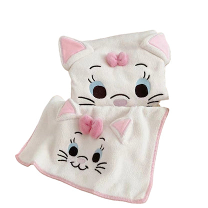 Cute Capybara Cat Bath Towels Set, Soft Super Absorbent Coral Fleece Bath Towel and Face Towel for Bathroom Hotel Gym Spa Beach (Capybara)