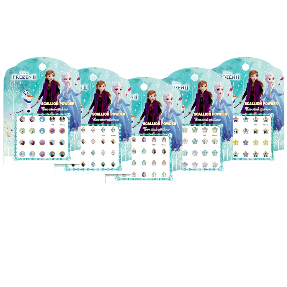 5 Sheets Toddlers Princess Elsa Minnie Kids Girls Nail stickers Earring Stickers Art Decal Party Bag Fillers Decor for Kids Girls Birthday Gift (Frozen earrings stickers)