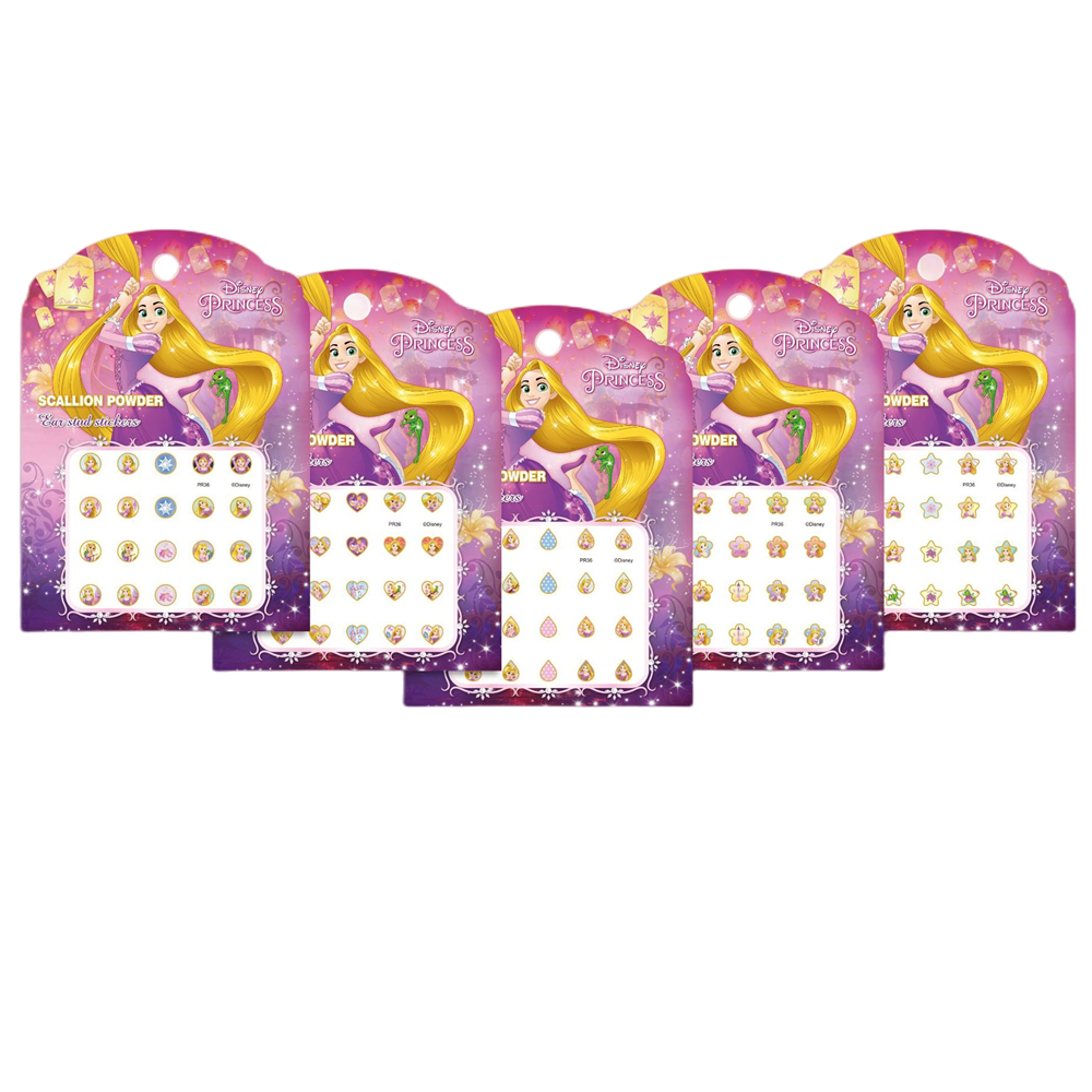 5 Sheets Toddlers Princess Elsa Minnie Kids Girls Nail Stickers Earring Stickers Art Decal Party Bag Fillers Decor for Kids Girls Birthday Gift