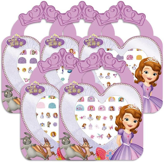 5 Sheets Toddlers Princess Elsa Minnie Kids Girls Nail Stickers Earring Stickers Art Decal Party Bag Fillers Decor for Kids Girls Birthday Gift