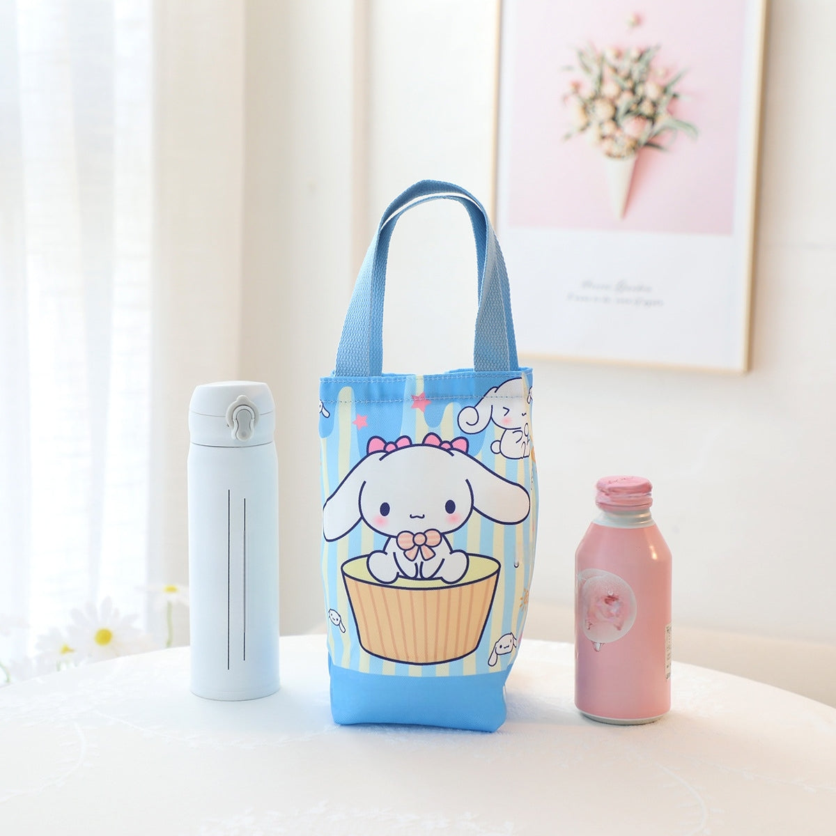 Capybara cute bear dog Tote Bag With Canvas Tote Bag Casual Reusable Shopping Bag With Washable Foldable Shopper Bag For Women Girls（Hello Kitty）