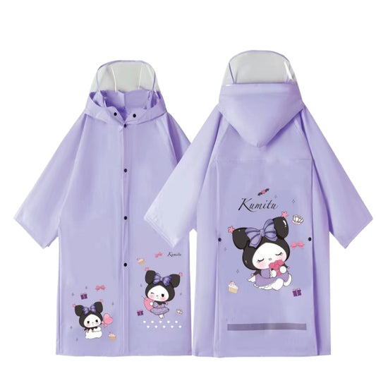 Kids Elsa Spider Raincoats Waterproof Rain Jacket Hooded Rain Poncho Toddler Rain Suit Reusable Rainwear with bag Cover 1-8 Years (UK, Age, 4 Years, 6 Years, Regular, Kuromi)