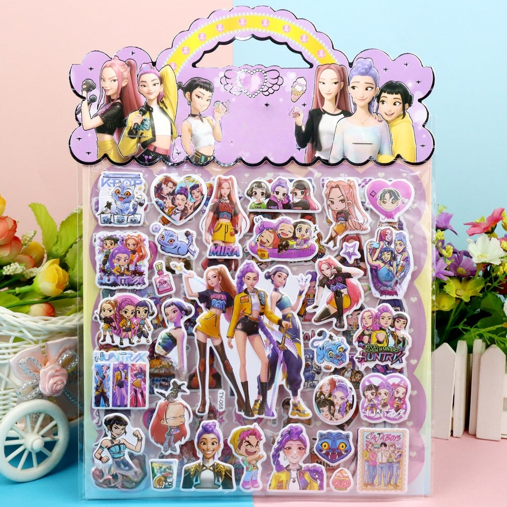 Kids Cartoon Puffy Stickers,Girls Kpop Hunters, 3D Stickers Variety Pack, Party Favor for Kids, Waterproof Stickers Cute Capybara (Kpop)