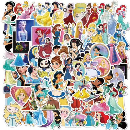 50pcs Princess Aven Superheros Toy Kids Stickers Luggage Laptop Skateboard Waterproof Party Bag Fillers Waterbottle Decal Graffiti Patches