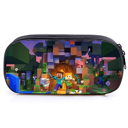 3D Girls Boys Kids Princess Castle Large Pencil Case,High Capacity Water Proof,School Supplies Gifts Stationery (Minecraft)