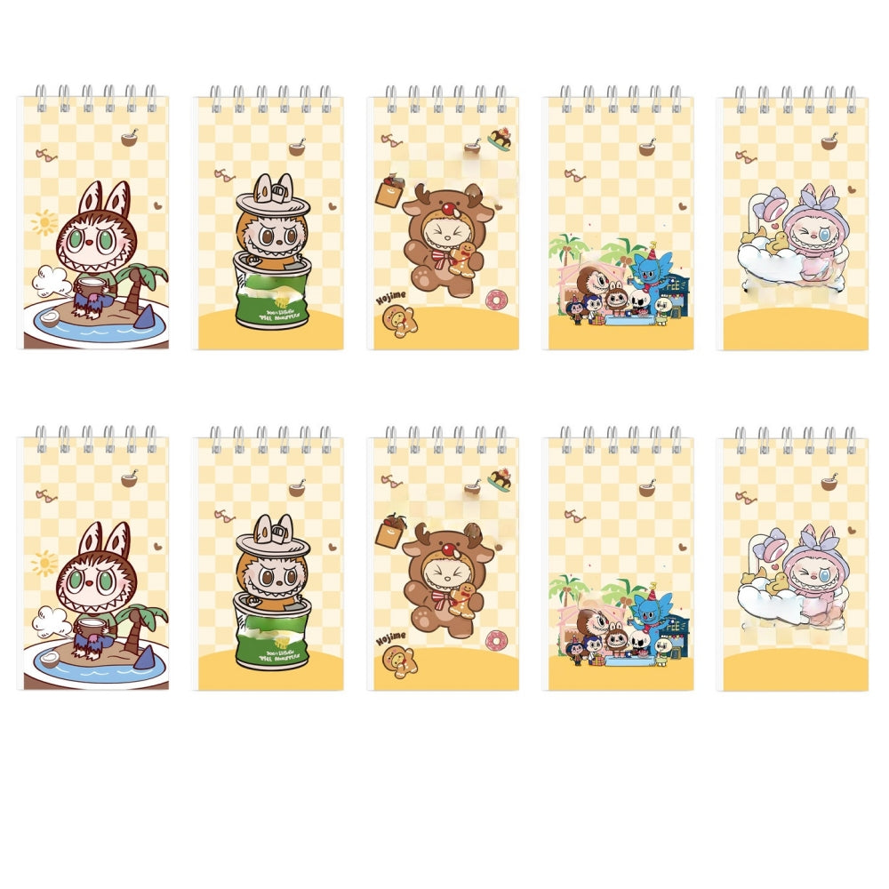 10 Pack Pocket Notebook Small Spiral 10 * 6CM Mini Notepad Princess Kids Colorful Memo Bulk Wired Lined for School Office Supplies Birthday Party Bag Fillers (Labubu)