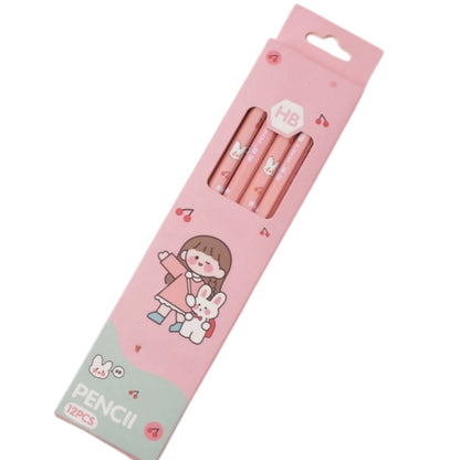 Pack of 12 Princess Spider HB Pencils with erasers Kids Children Party Bag Fillers School Office (Girls)
