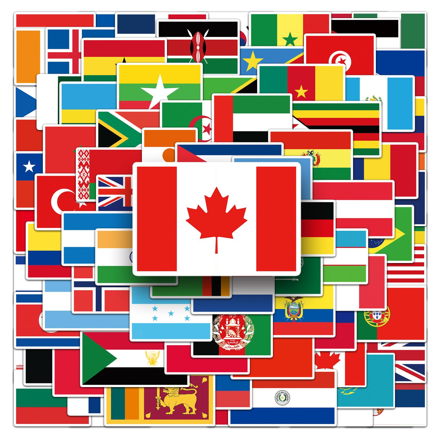 105pcs Panda Music Superheros Toy Kids Stickers Luggage Laptop Skateboard Waterproof Party Bag Fillers Waterbottle Decal Graffiti Patche (Country)